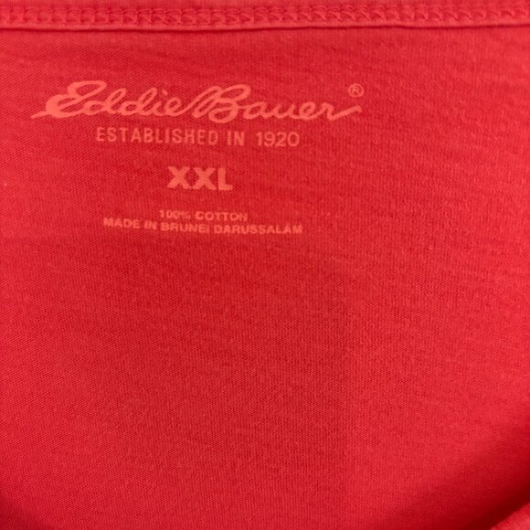 Vintage Eddie Bauer Double Layer Top 3/4 Sleeve T-Shirt Peach & Orange Size XXL - Picture 4 of 4
